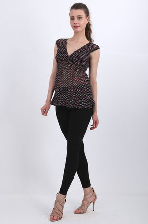 Madeline chiffon top in polka dot