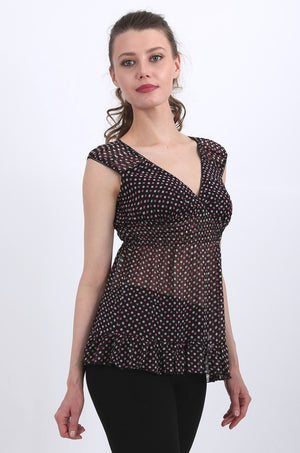 Madeline chiffon top in polka dot