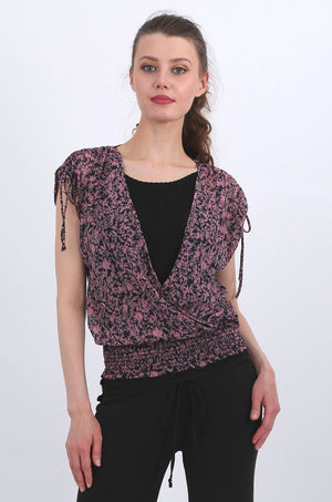 Sophie georgette overlay top in burgandi excluding black singlet