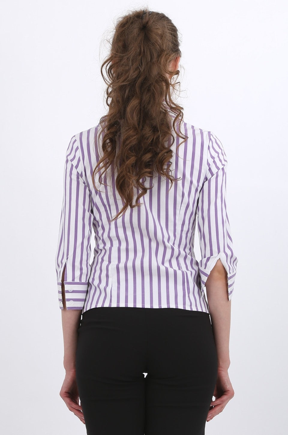 Alexandra zip shirt in purple stripe