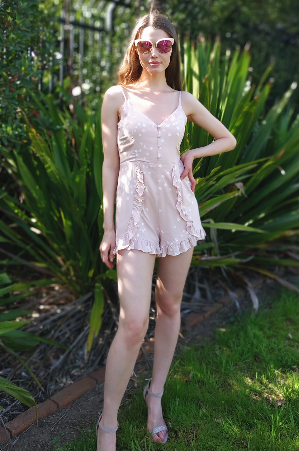 MISS PINKI Athena Playsuit in pink floral
