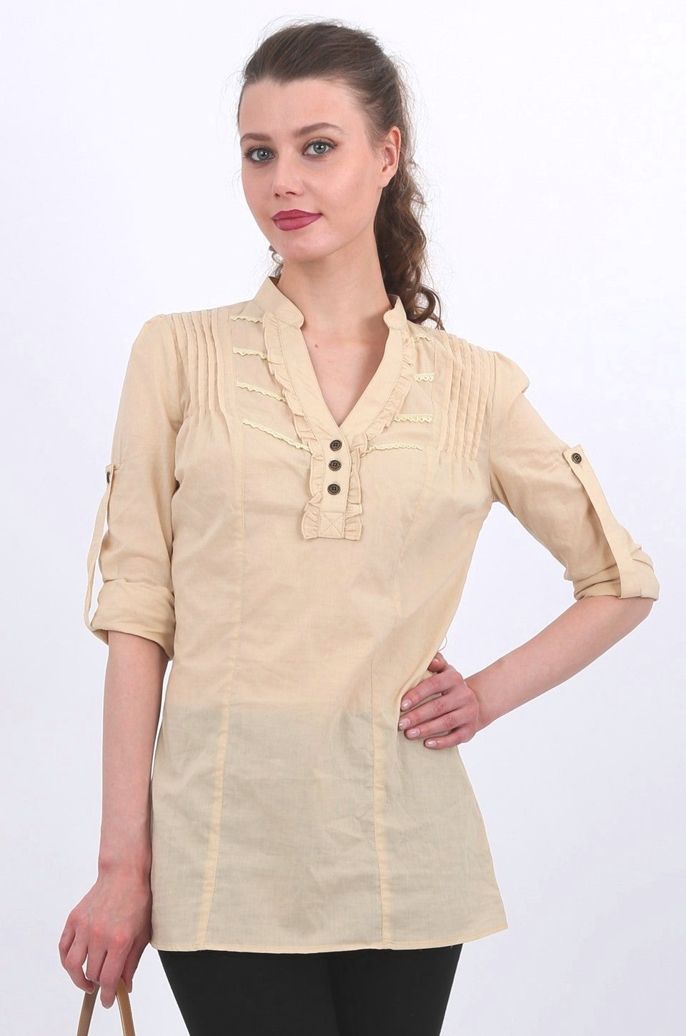 Reagan Long Shirt in beige