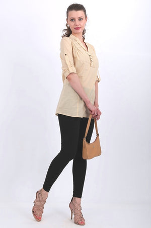 Reagan Long Shirt in beige