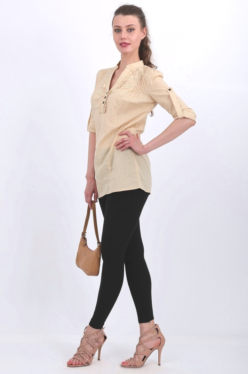 Reagan Long Shirt in beige