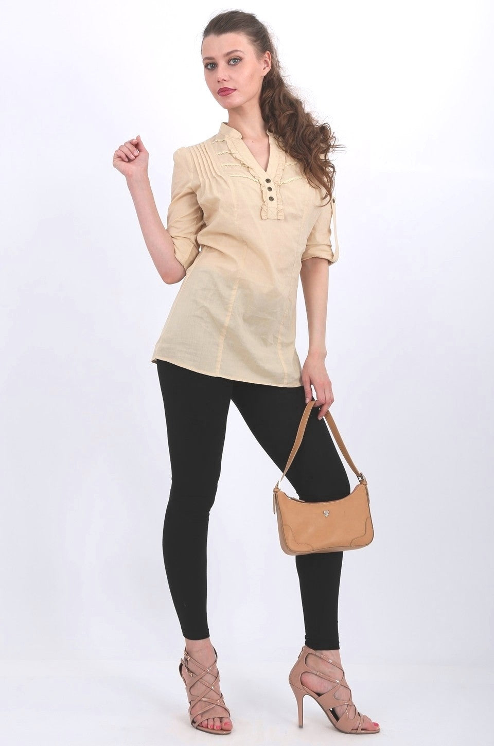 Reagan Long Shirt in beige