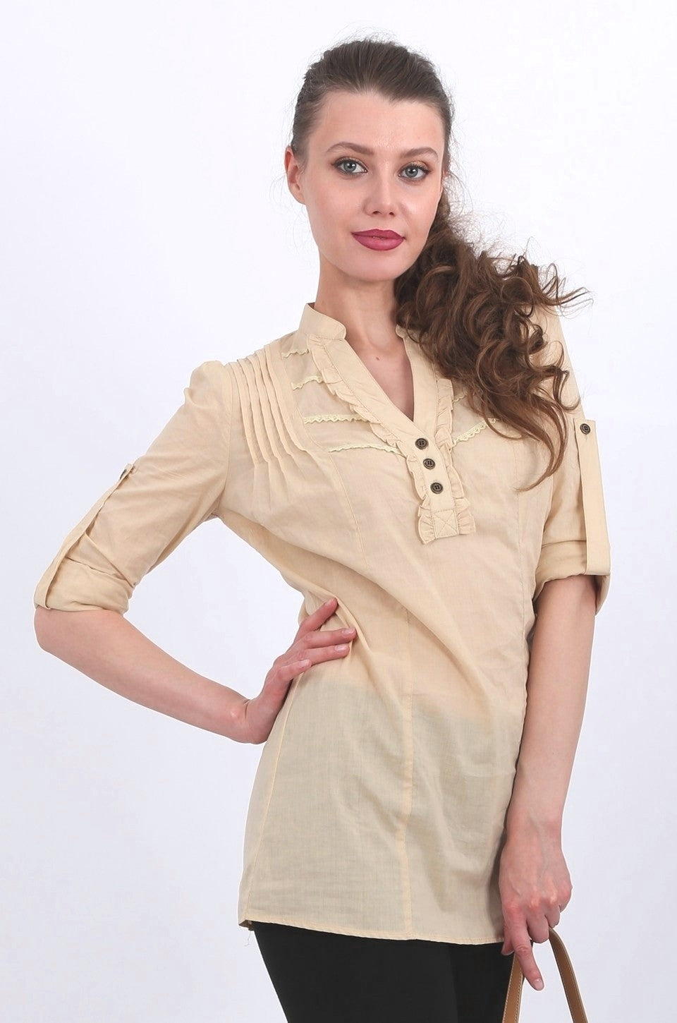 Reagan Long Shirt in beige