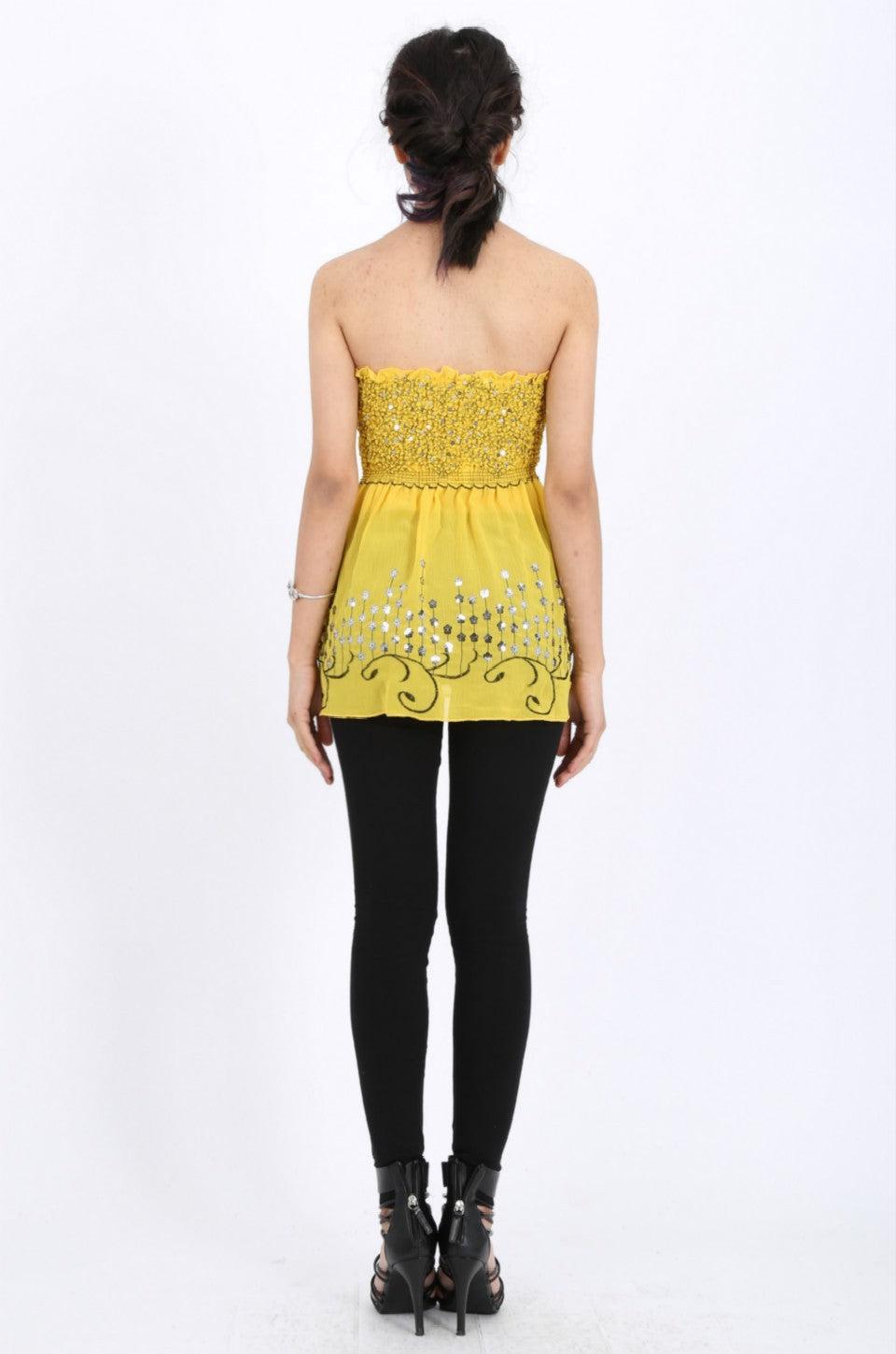 Mila Sequin Top in Yellow