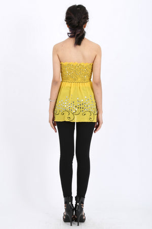 Mila Sequin Top in Yellow