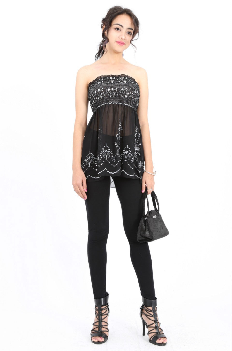 Ella Sequin Top in Black