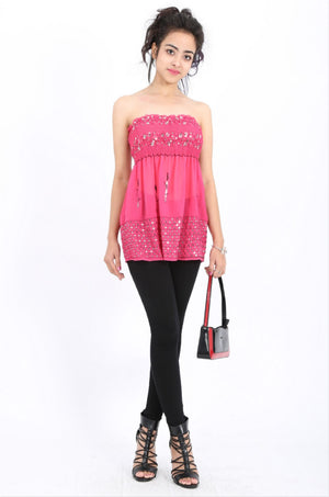 Avery Sequin Top in Pink