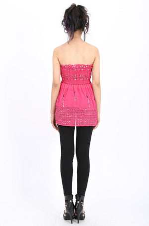 Avery Sequin Top in Pink