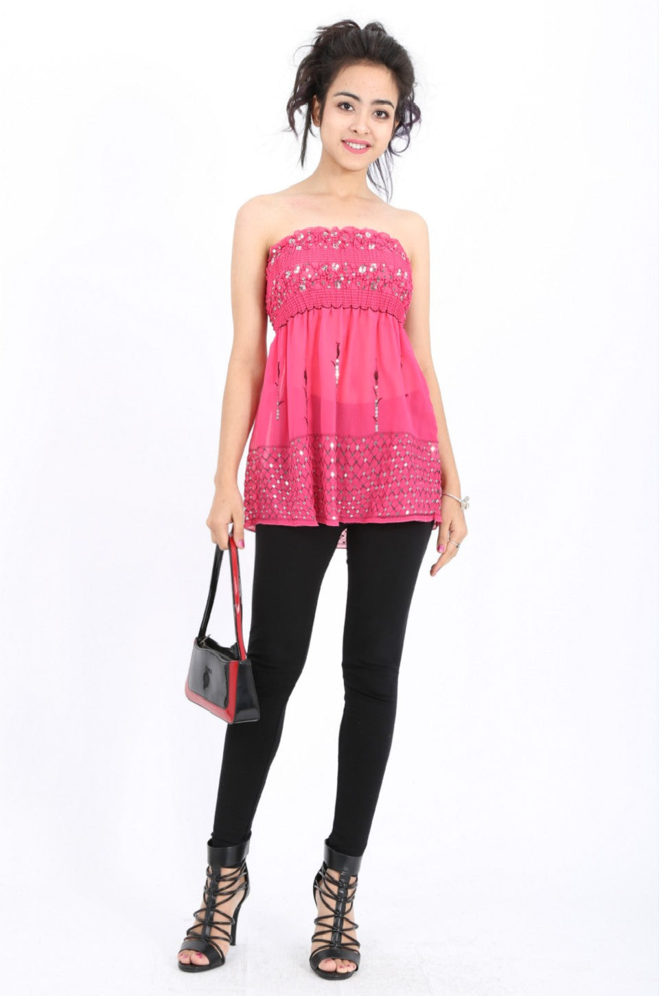 Avery Sequin Top in Pink