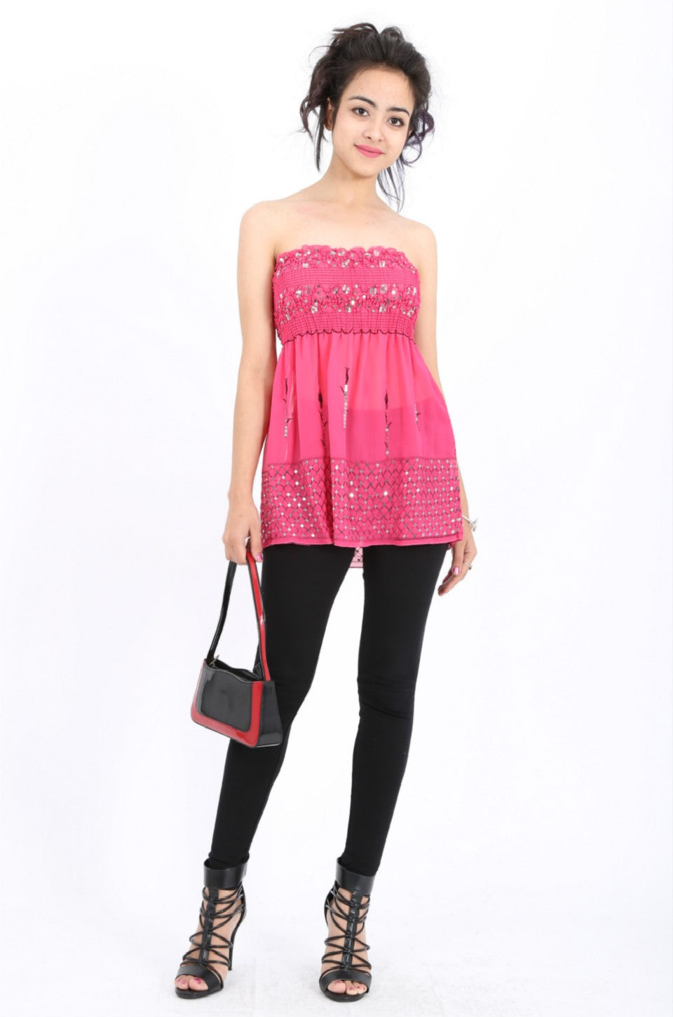 Avery Sequin Top in Pink