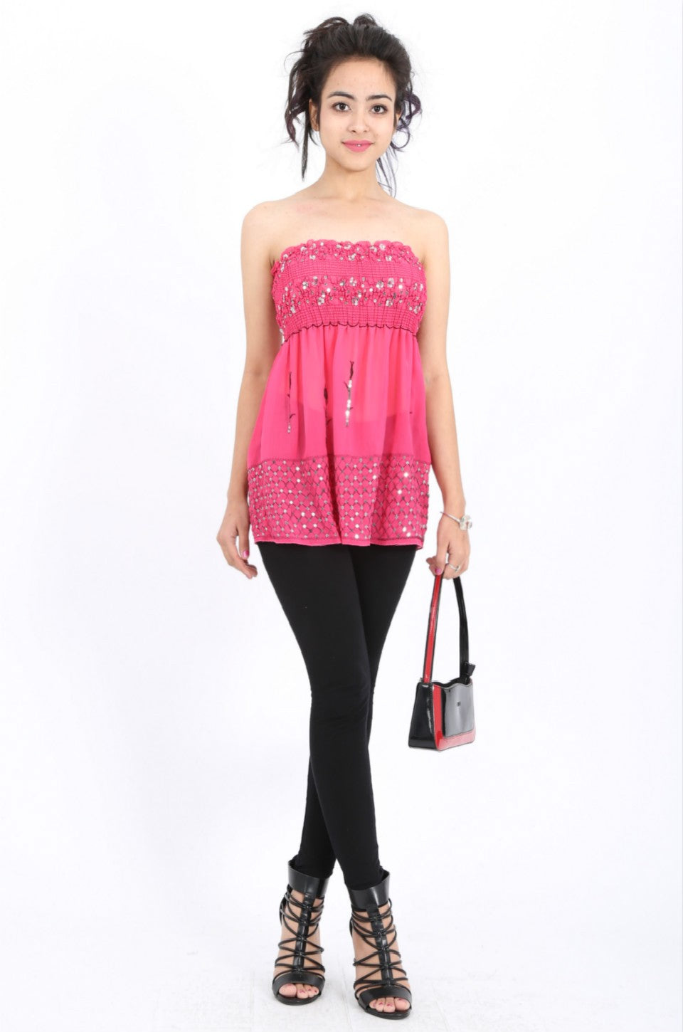 Avery Sequin Top in Pink