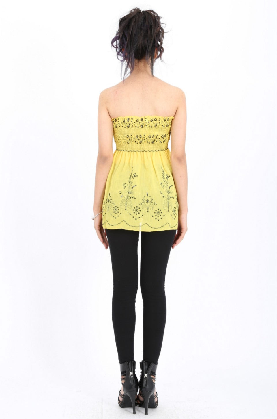 Ella Sequin Top in Yellow