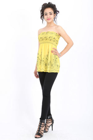 Ella Sequin Top in Yellow