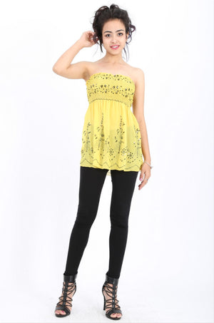 Ella Sequin Top in Yellow