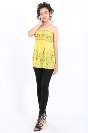 Ella Sequin Top in Yellow