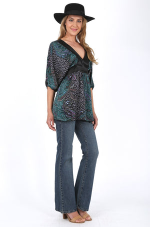 Evelyn Kimono Satin Top