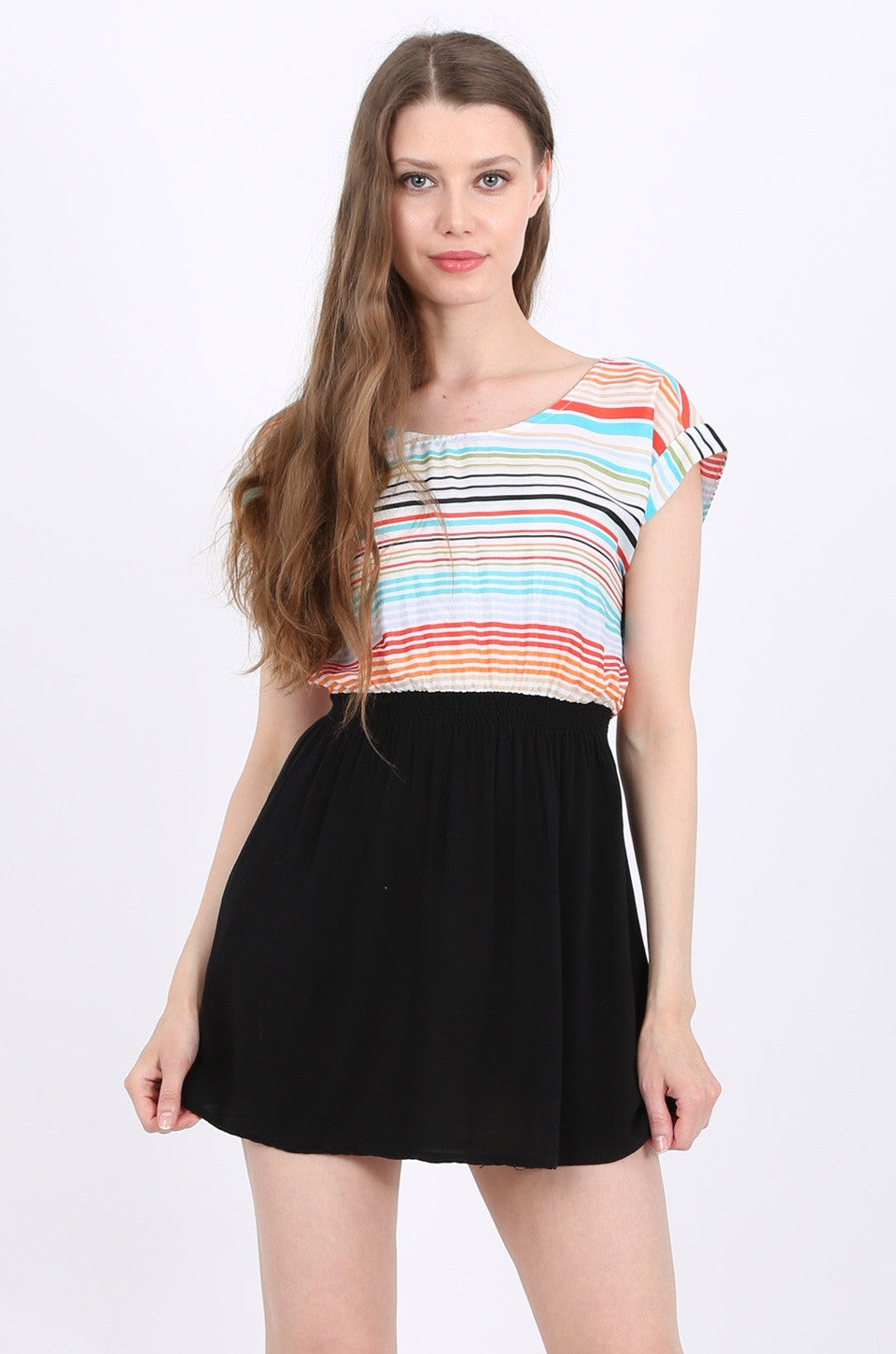 MISS PINKI Remi Dress in multi stripe print