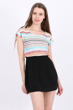 MISS PINKI Remi Dress in multi stripe print