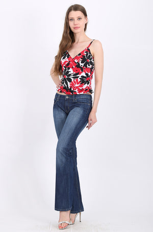 Jacqueline Top in Red floral