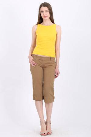 MISS PINKI Heidi cropped pants in Khaki