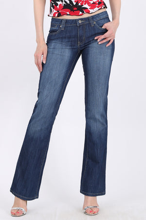 MISS PINKI Harley Bootlegs Jeans in blue wash