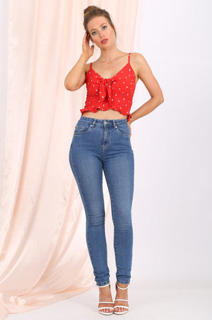 Alexis Polka Dots Cami in red