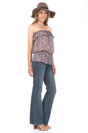 Amelia Leopard Print Georgette Tube Top