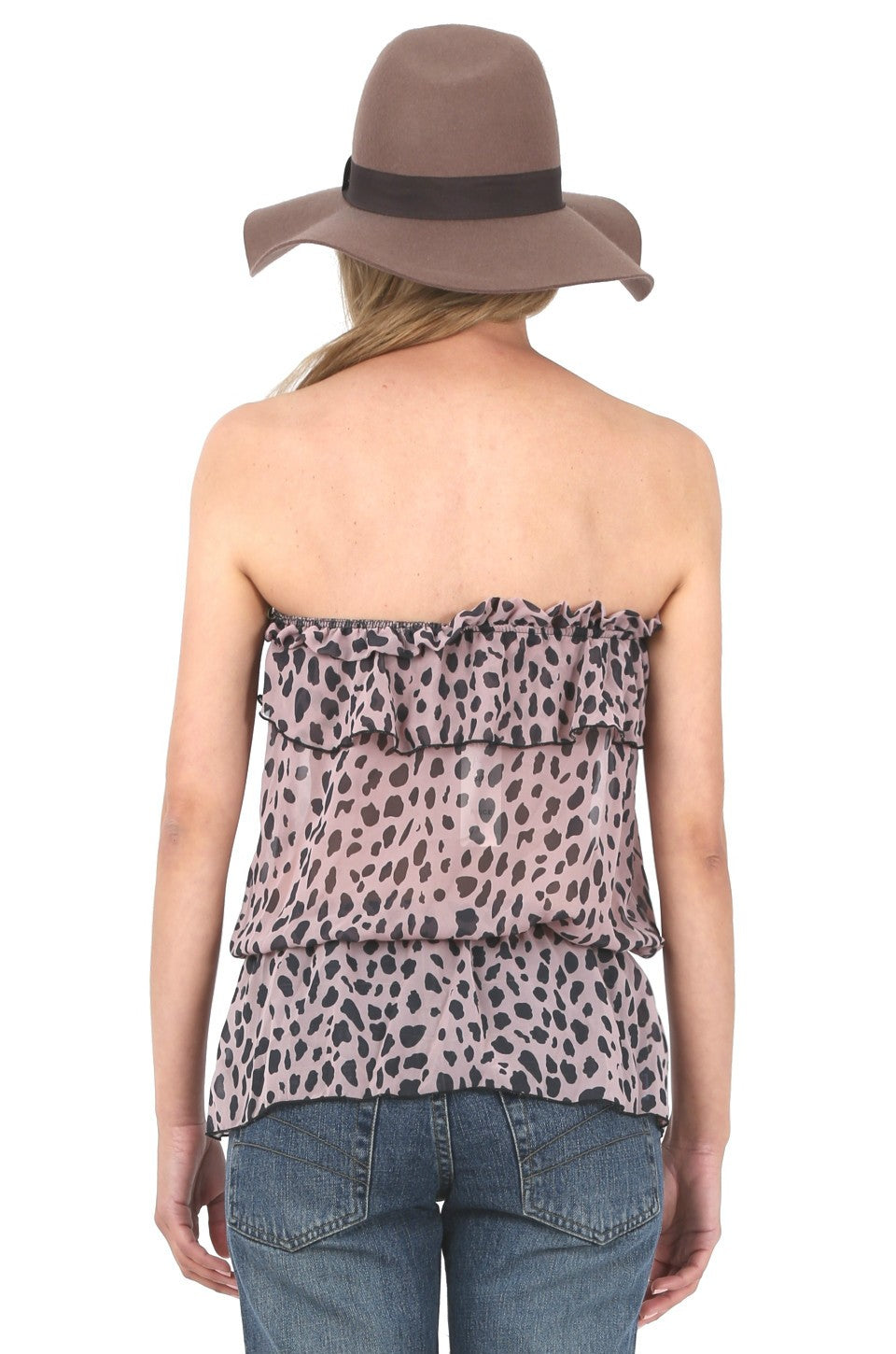 Amelia Leopard Print Georgette Tube Top