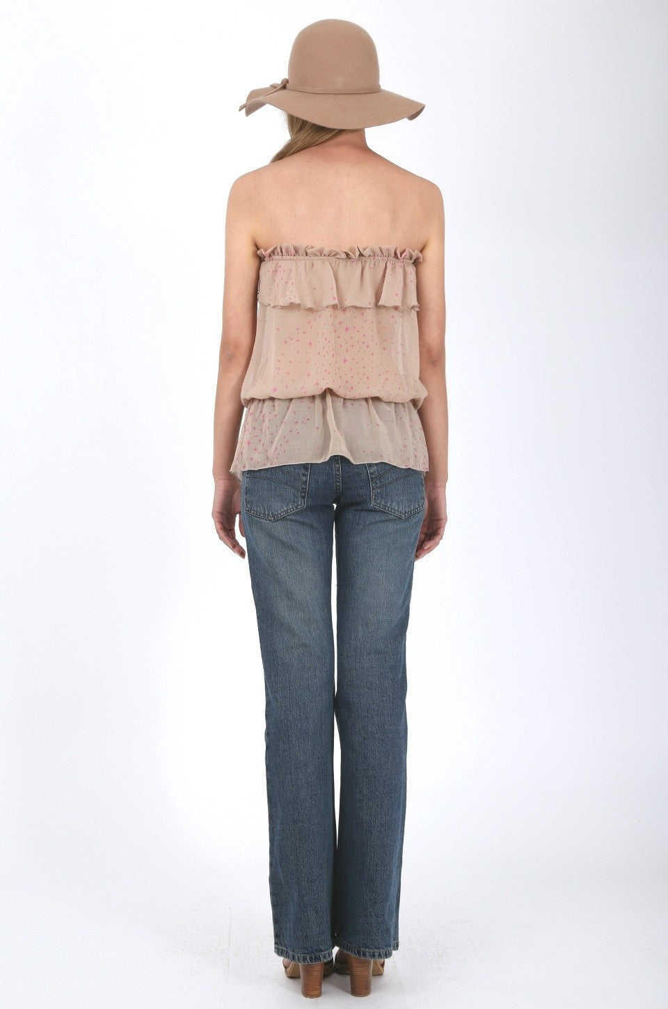 Amelia Georgette Top in Beige