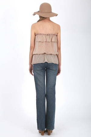 Amelia Georgette Top in Beige