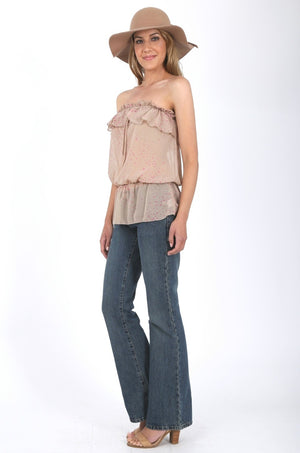 Amelia Georgette Top in Beige