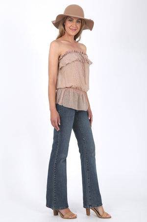 Amelia Georgette Top in Beige