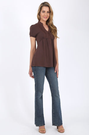 Isabella knit top in brown