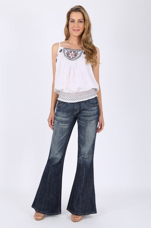 MISS PINKI Zoey flare jeans in blue