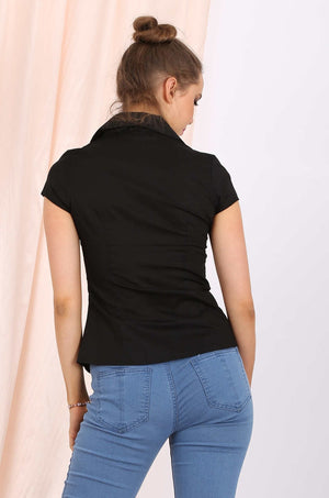 Gemma fitted shirt in black