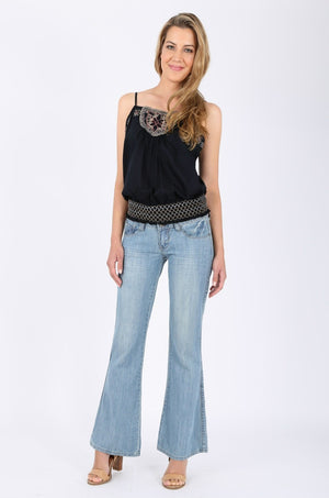 MISS PINKI Lily Wide leg jeans in light blue