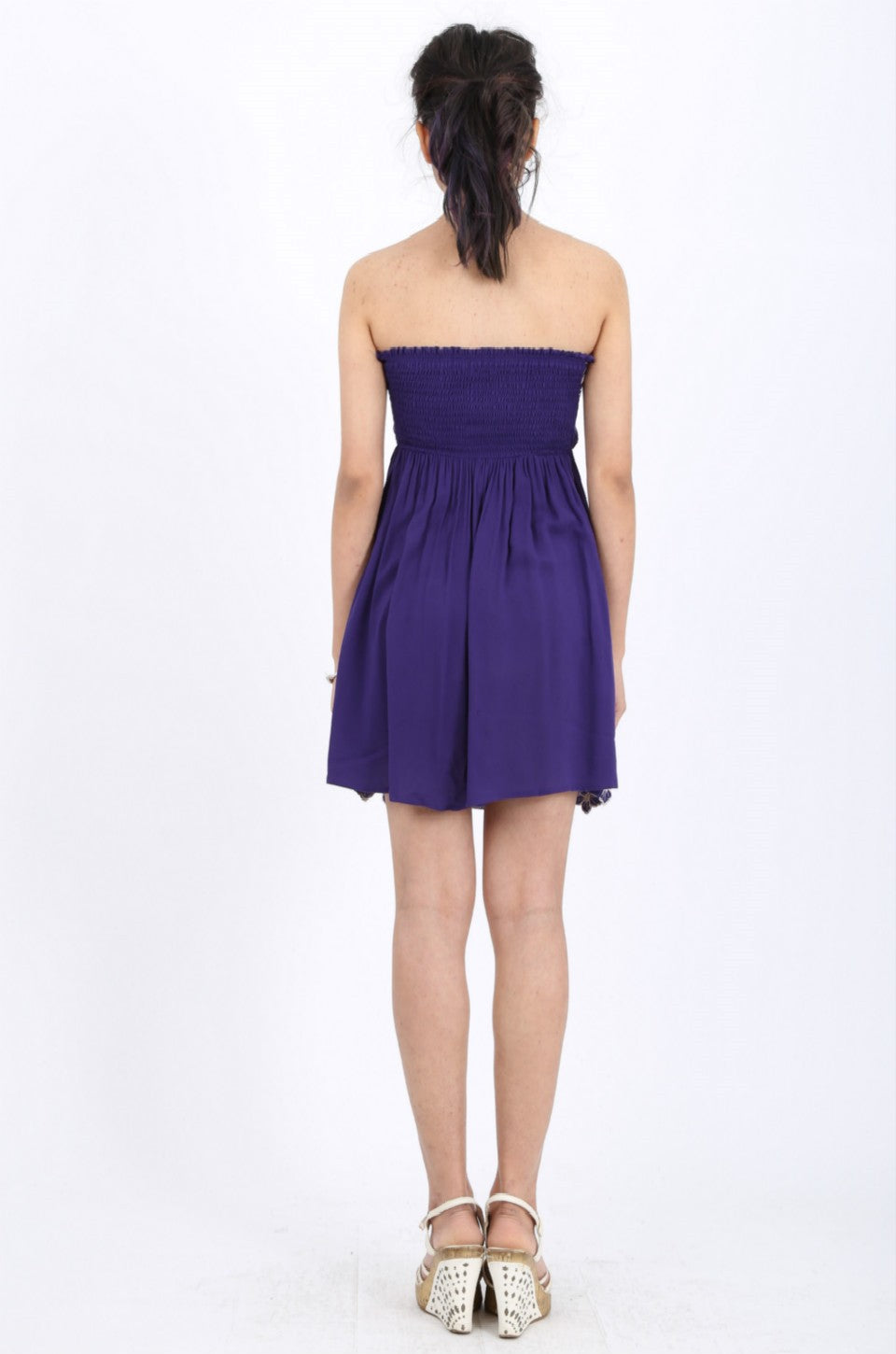 MISS PINKI Aria Embroidery dress in purple boob-tube dress casual dress summer dress sundress beach dress