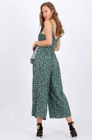 MISS PINKI Jade Jumpsuit in dalmatian print