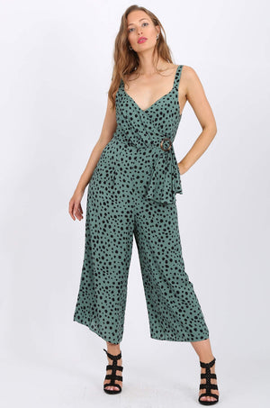 MISS PINKI Jade Jumpsuit in dalmatian print