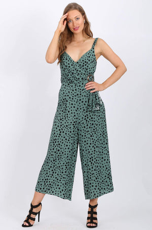 MISS PINKI Jade Jumpsuit in dalmatian print