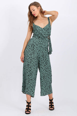 MISS PINKI Jade Jumpsuit in dalmatian print