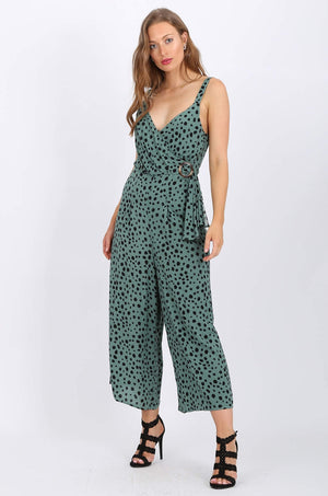 MISS PINKI Jade Jumpsuit in dalmatian print