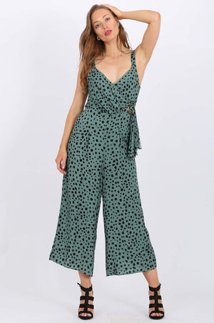 MISS PINKI Jade Jumpsuit in dalmatian print