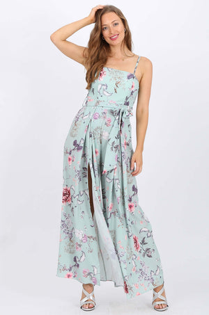 MISS PINKI Maria Maxi Jumpsuit in blue floral