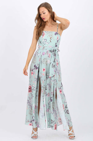 MISS PINKI Maria Maxi Jumpsuit in blue floral