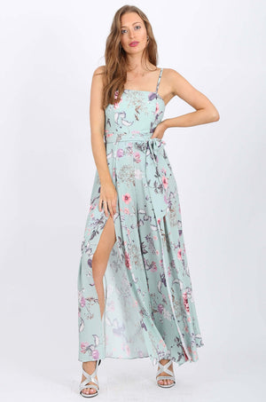 MISS PINKI Maria Maxi Jumpsuit in blue floral