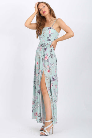 MISS PINKI Maria Maxi Jumpsuit in blue floral